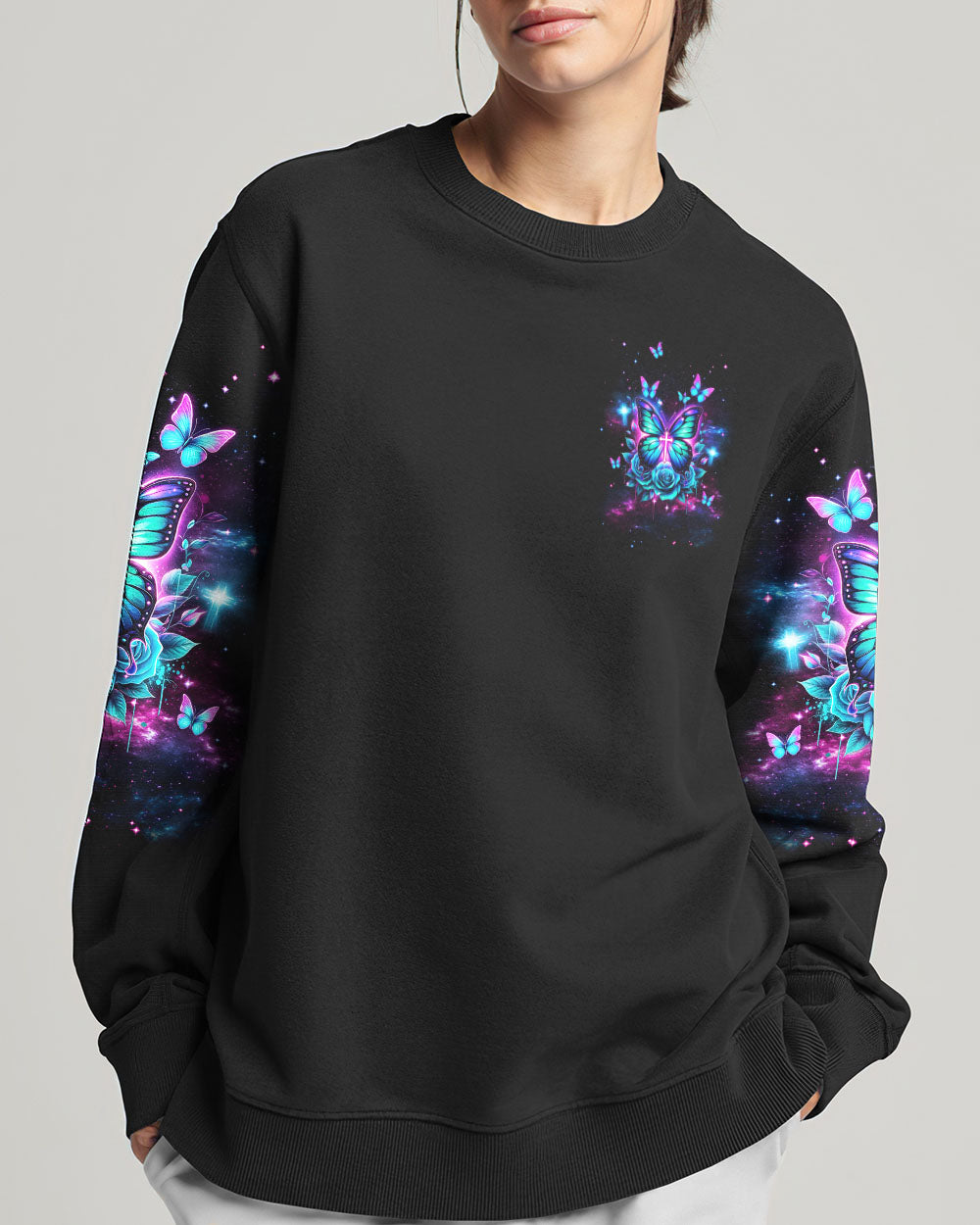Pray More Worry Less Butterfly Women's All Over Print Shirt - Tlnt2601242