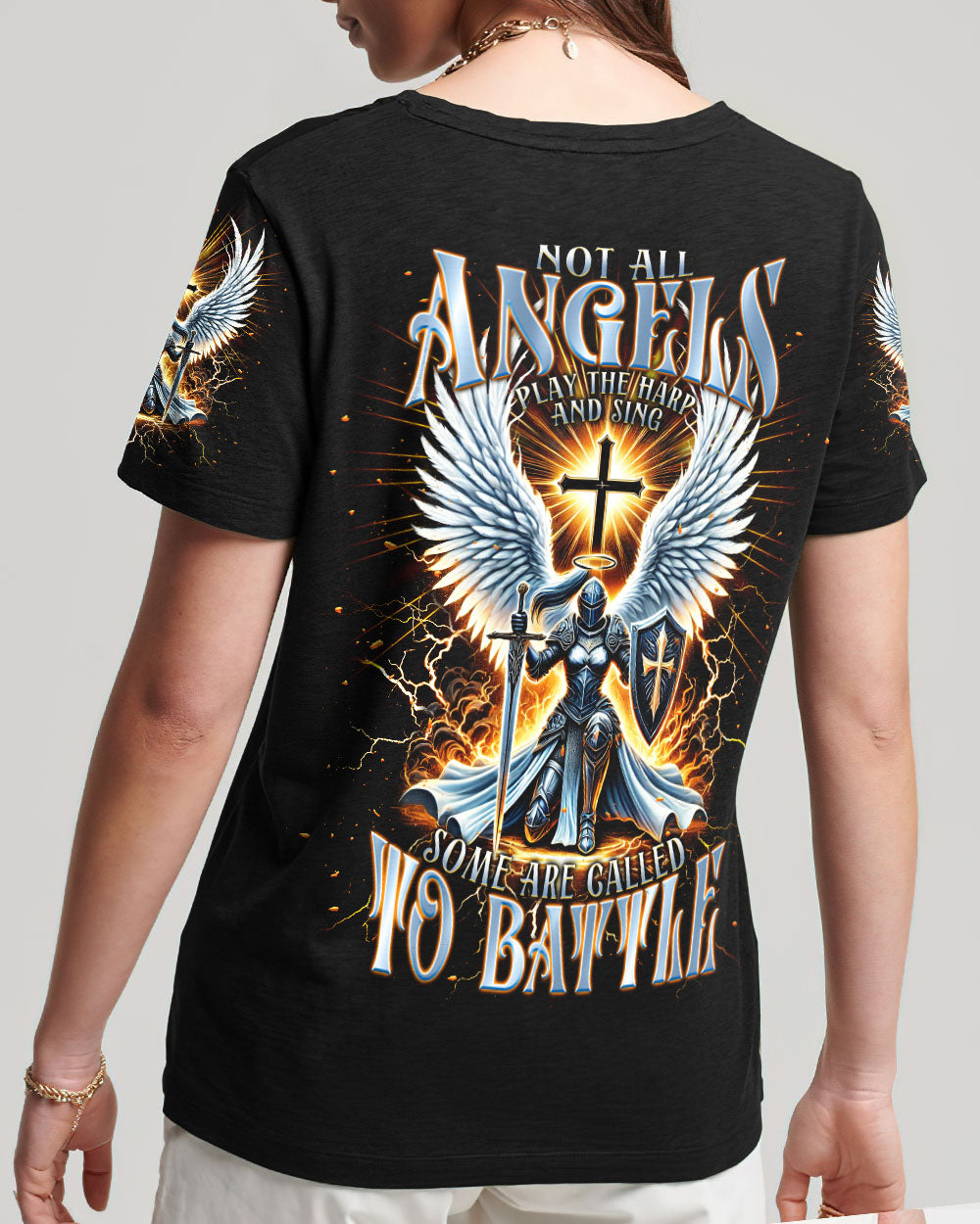 Not All Angels Play The Harp And Sing Warrior Women's All Over Print Shirt - Tlnt2602252