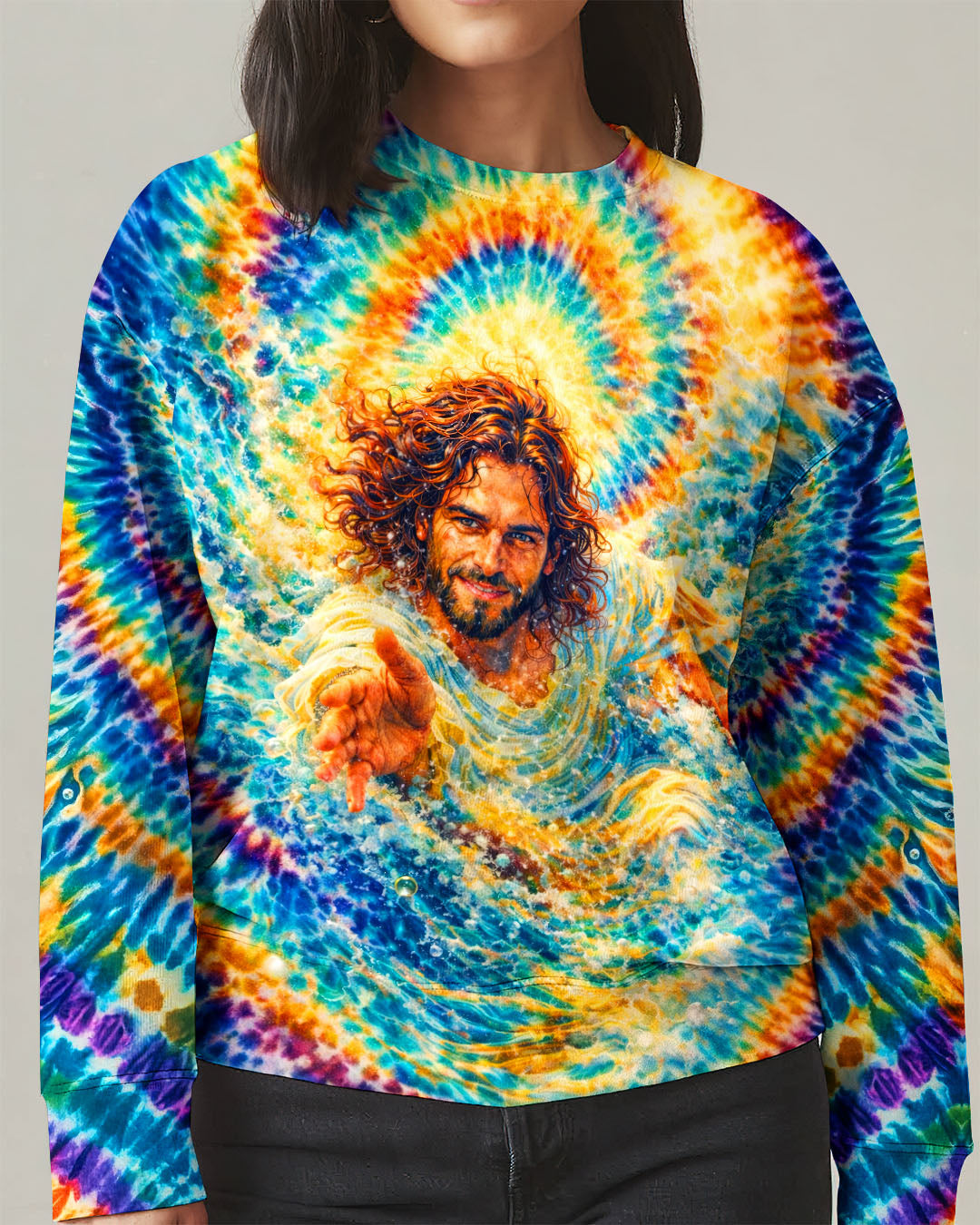 Saved By His Grace Jesus Water Swirl  Women's All Over Print Shirt  -  Tlnt2603262