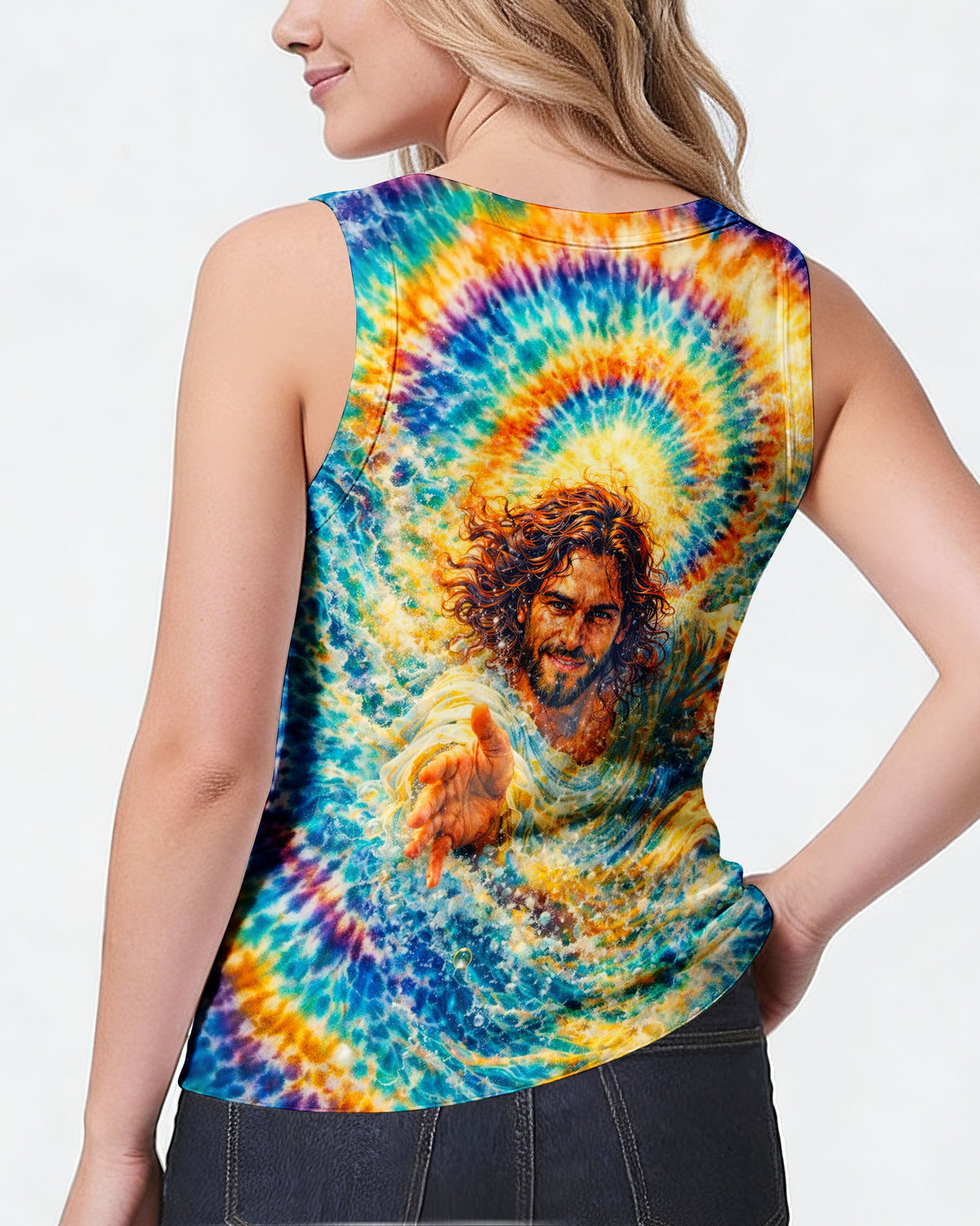 Saved By His Grace Jesus Water Swirl  Women's All Over Print Shirt  -  Tlnt2603262