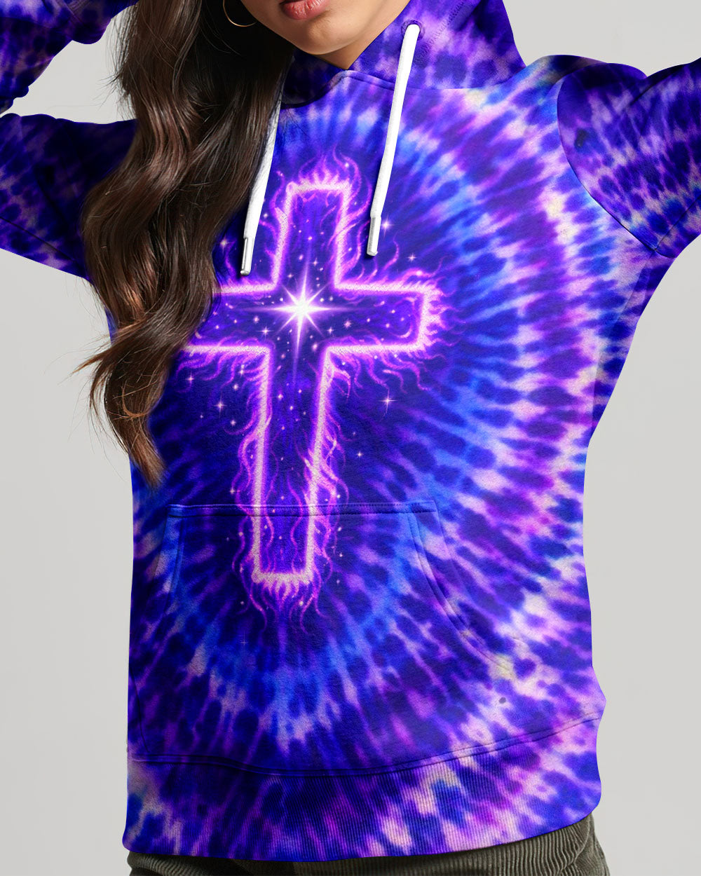 Cross Lion Purple Swirl Women's All Over Print Shirt  - Tlnt2701261