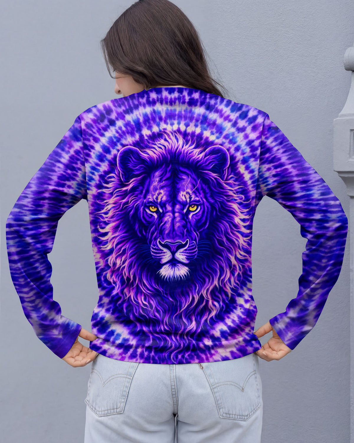 Cross Lion Purple Swirl Women's All Over Print Shirt  - Tlnt2701261
