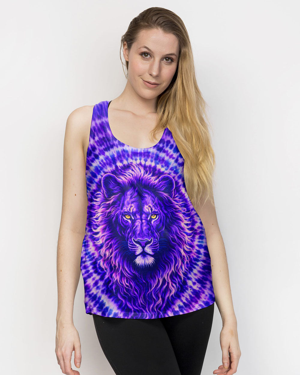 Cross Lion Purple Swirl Women's All Over Print Shirt  - Tlnt2701261