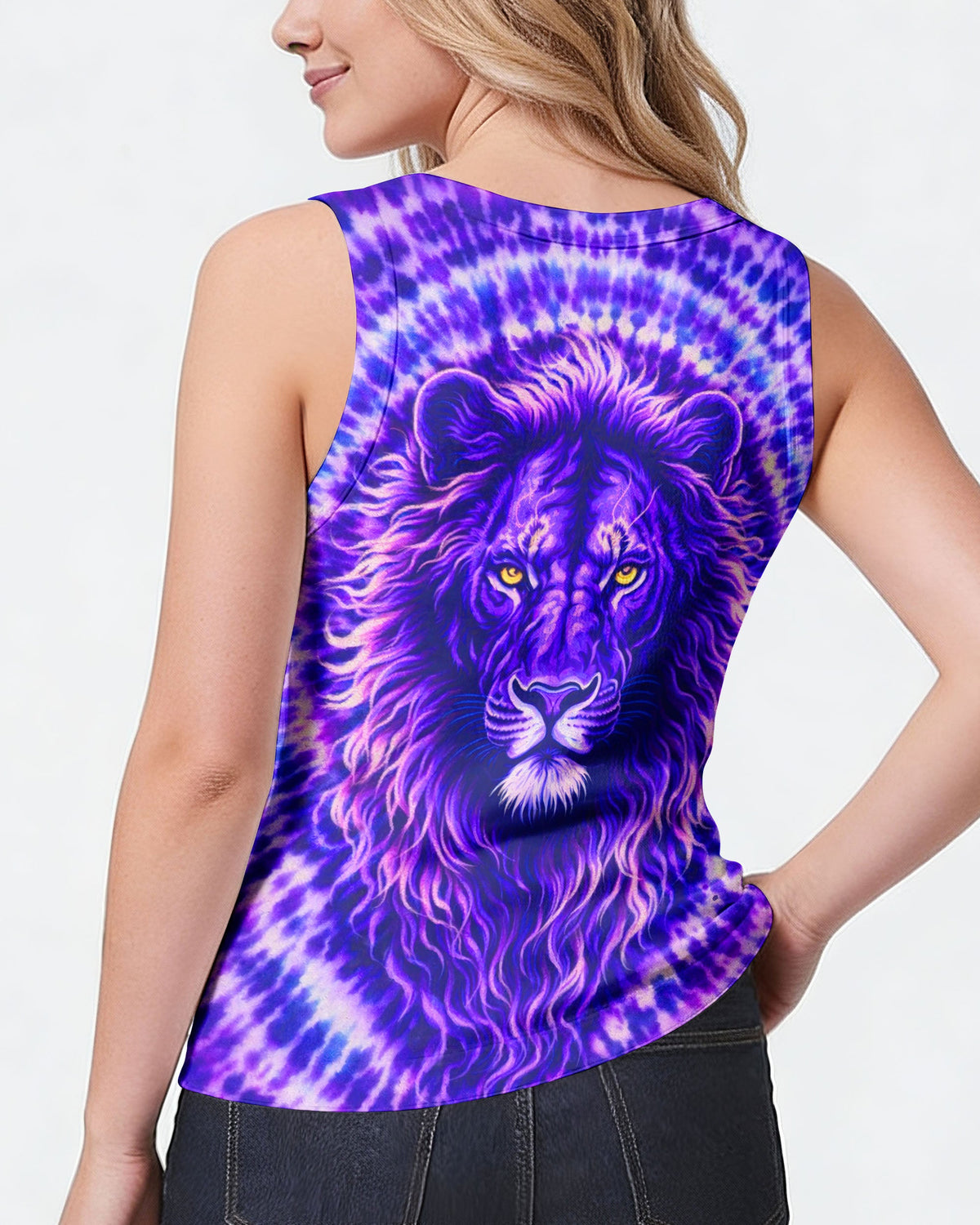 Cross Lion Purple Swirl Women's All Over Print Shirt  - Tlnt2701261
