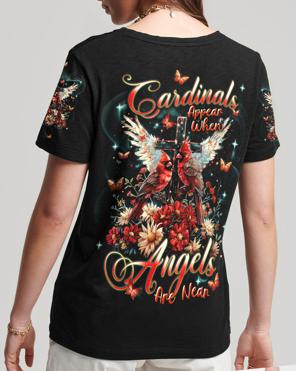 Cardinals Appear When Angels Are Near Women's All Over Print Shirt - Tlnt2703252