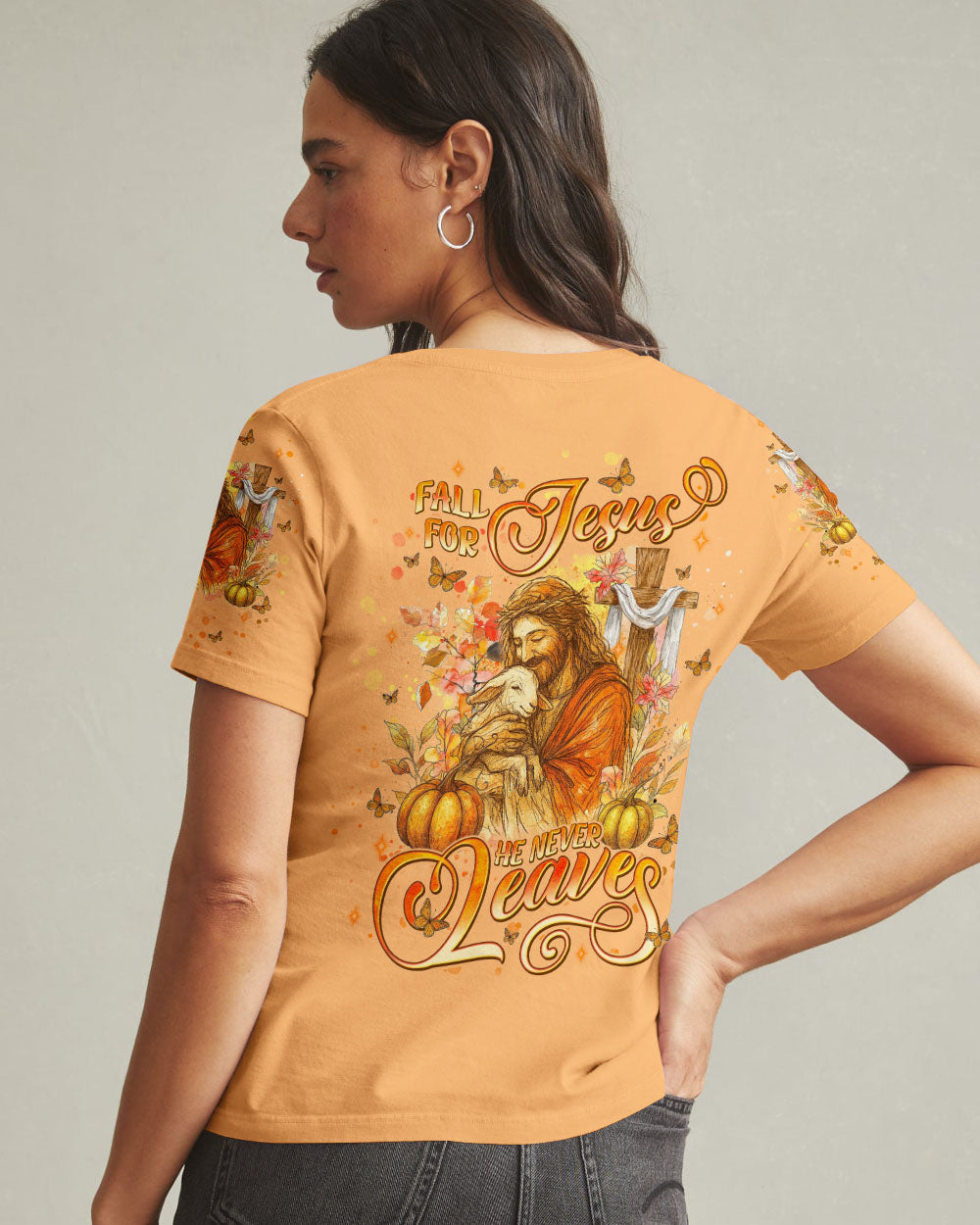 Fall For Jesus Autumn Women's All Over Print Shirt   - Tlnt2907254