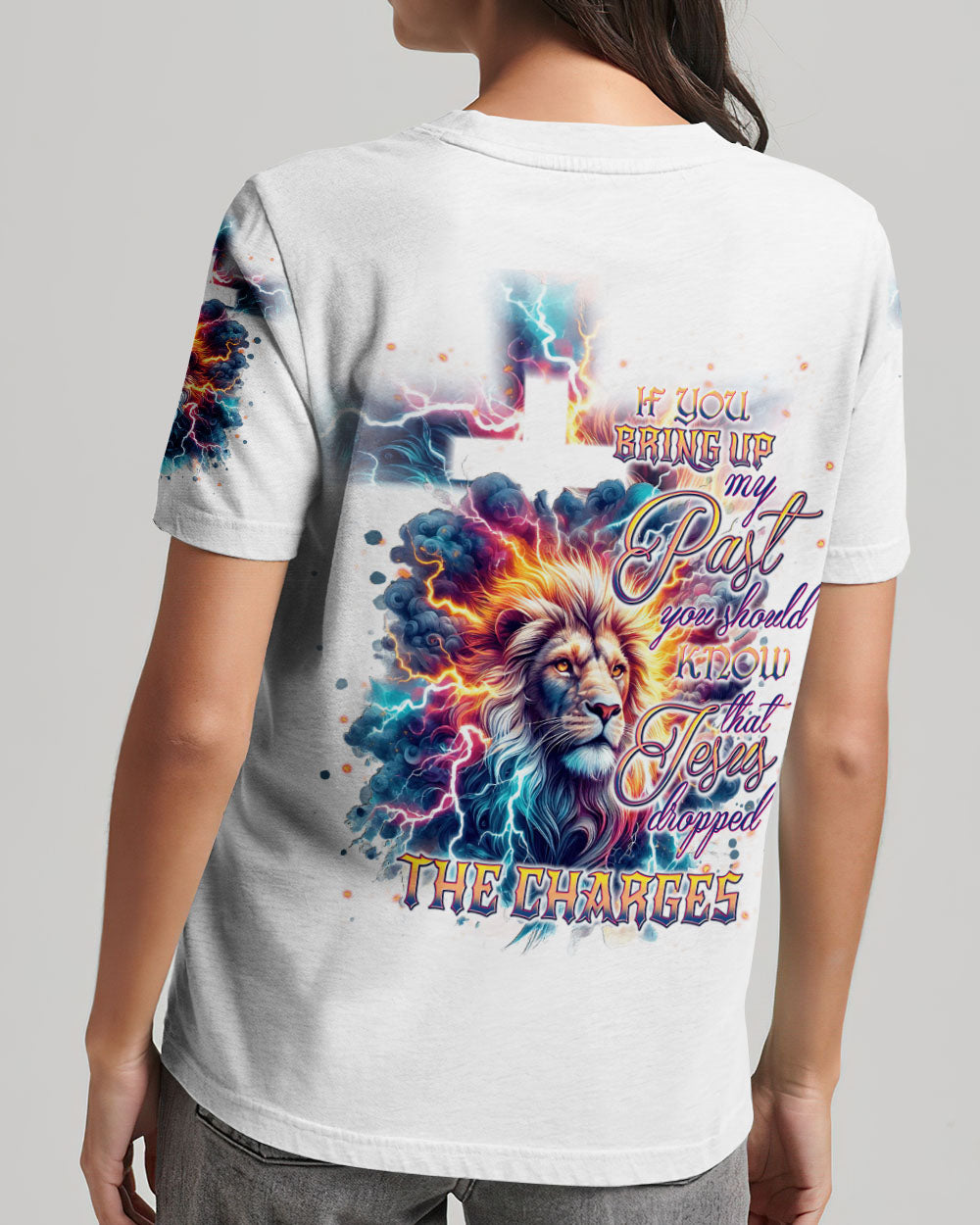 Jesus Dropped The Charges Lion Women's All Over Print Shirt - Tlnt3007242