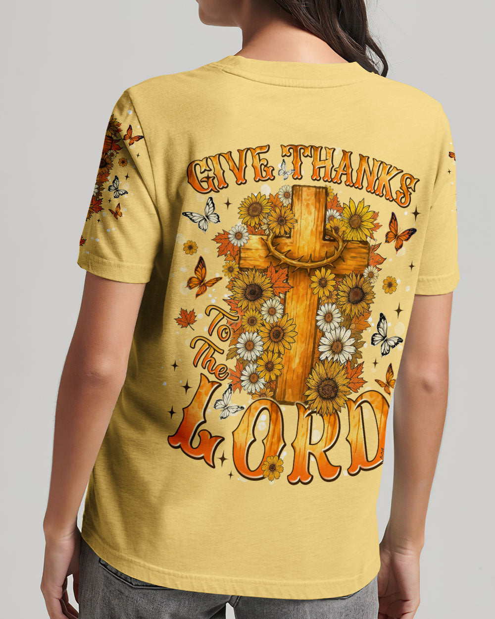 Give Thanks To The Lord Autumn Women's All Over Print Shirt   - Tlnt3007254