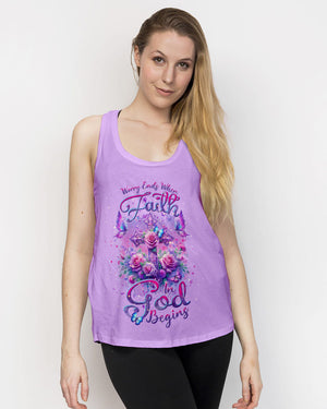 Worry Ends When Faith In God Begins Women's All Over Print Shirt - Tlnt3101243