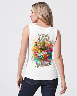 With God All Things Are Possible Flower Cross Women's All Over Print Shirt - Tlnt3105242
