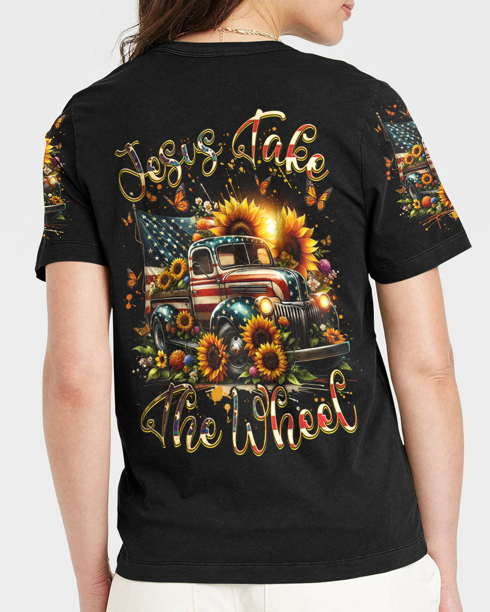 Jesus Take The Wheel Women's All Over Print Shirt - Tlnz0102244