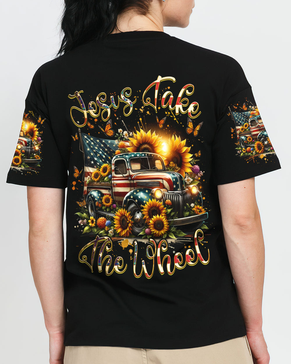 Jesus Take The Wheel Women's All Over Print Shirt - Tlnz0102244