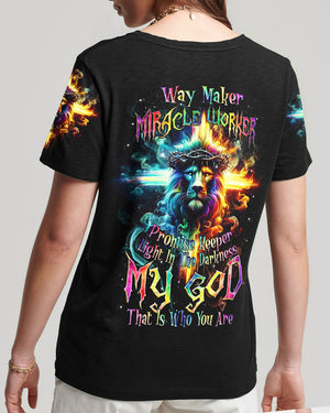 Way Maker Miracle Worker Cross Lion Women's All Over Print Shirt - Tlnz0305241