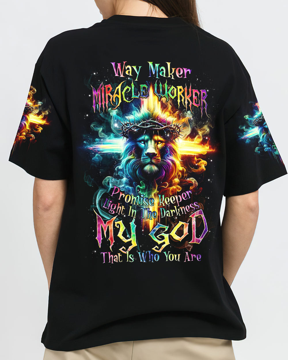 Way Maker Miracle Worker Cross Lion Women's All Over Print Shirt - Tlnz0305241
