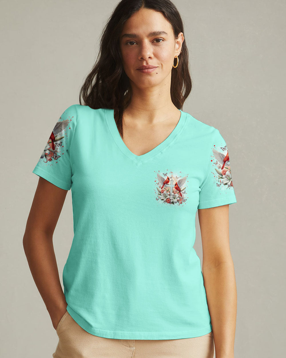 Cardinals Appear When Angels Are Near Women's All Over Print Shirt - Tlnz0601253