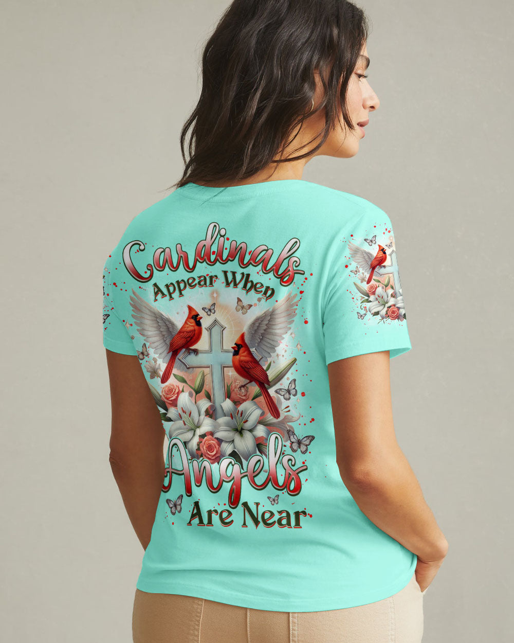 Cardinals Appear When Angels Are Near Women's All Over Print Shirt - Tlnz0601253