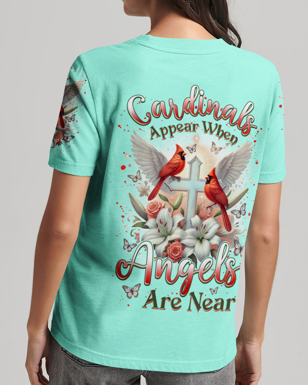 Cardinals Appear When Angels Are Near Women's All Over Print Shirt - Tlnz0601253