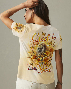 God Is With You Lilies Lion  Women's All Over Print Shirt  -  Tlnz0702254