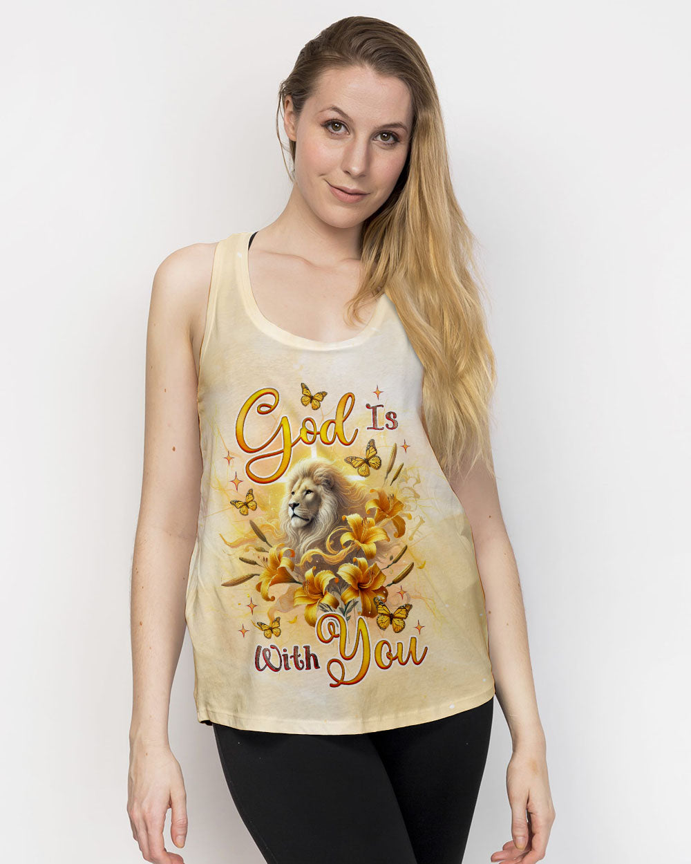 God Is With You Lilies Lion  Women's All Over Print Shirt  -  Tlnz0702254