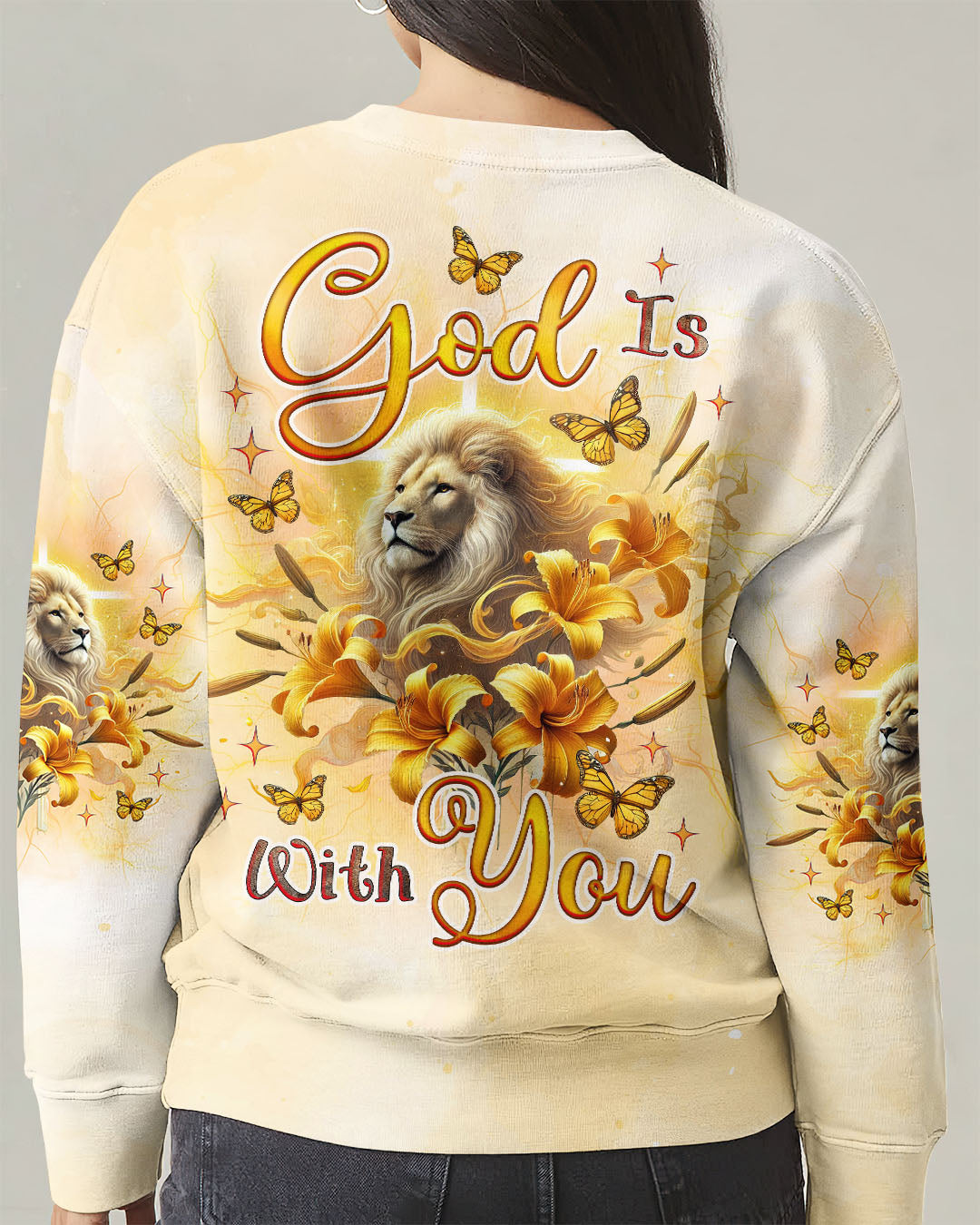 God Is With You Lilies Lion  Women's All Over Print Shirt  -  Tlnz0702254