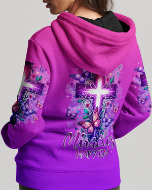 When God Steps In Miracles Happen Women's All Over Print Shirt - Tlnz1007242