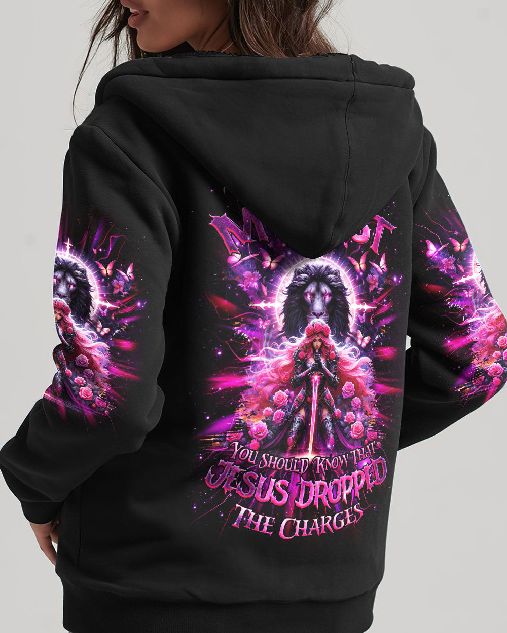Jesus Dropped The Charges Lion Warrior Women's All Over Print Shirt - Tlnz1306244