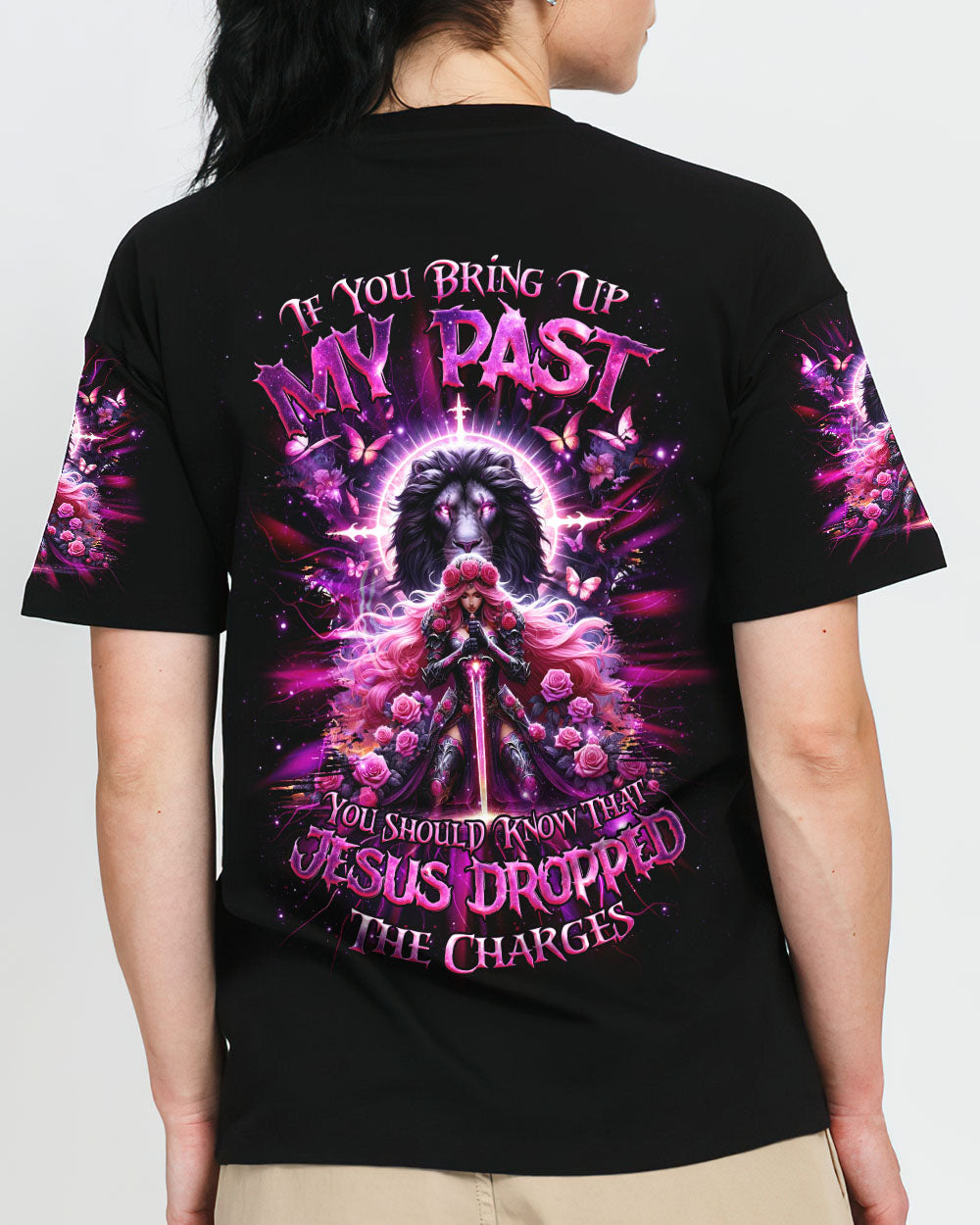 Jesus Dropped The Charges Lion Warrior Women's All Over Print Shirt - Tlnz1306244