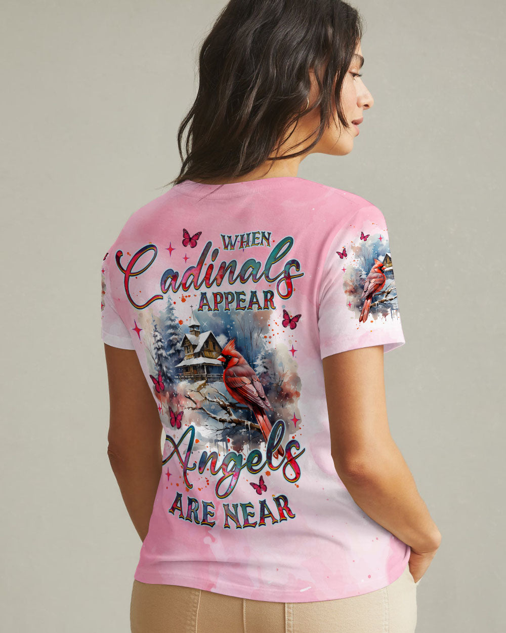 Cardinals Appear When Angels Are Near Women's All Over Print Shirt - Tlnz1401252
