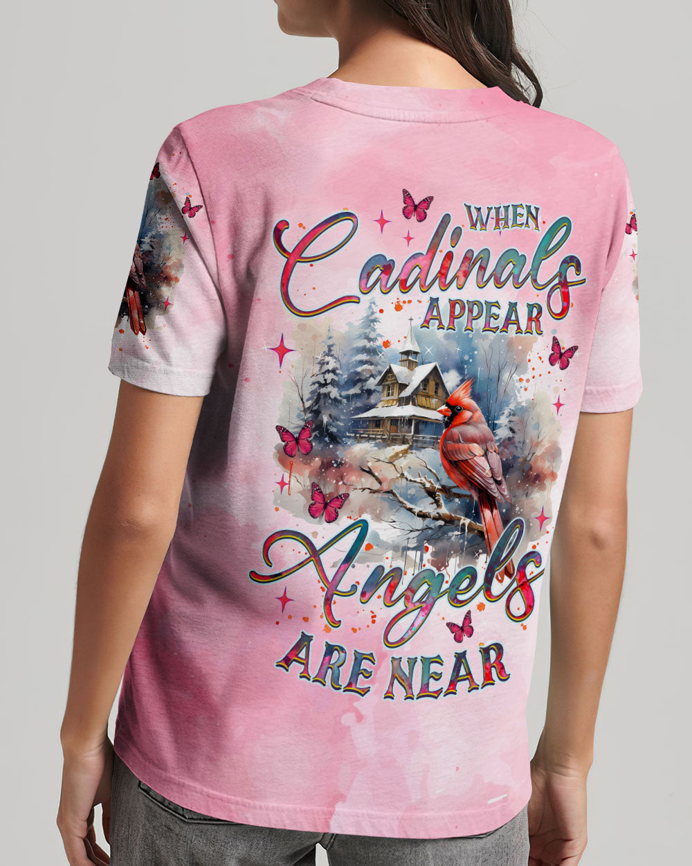 Cardinals Appear When Angels Are Near Women's All Over Print Shirt - Tlnz1401252