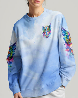 I Believe There Are Angels Among Us Cross Wings Women's All Over Print Shirt - Tlnz1912235