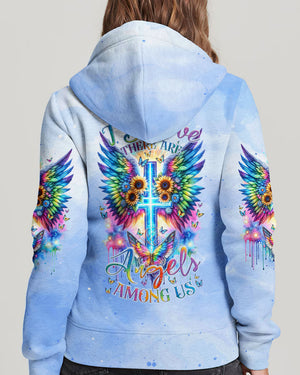 I Believe There Are Angels Among Us Cross Wings Women's All Over Print Shirt - Tlnz1912235