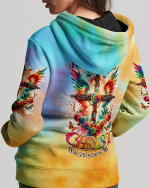 I Can Do All Things Cross Wings Tie Dye Women's All Over Print Shirt - Tlnz2401242