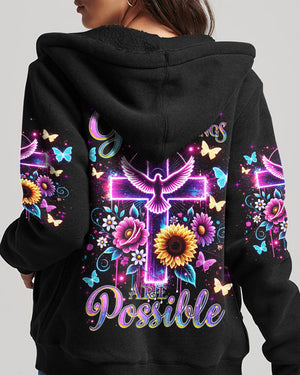 With God All Things Are Possible Women's All Over Print Shirt - Tlnz2409243
