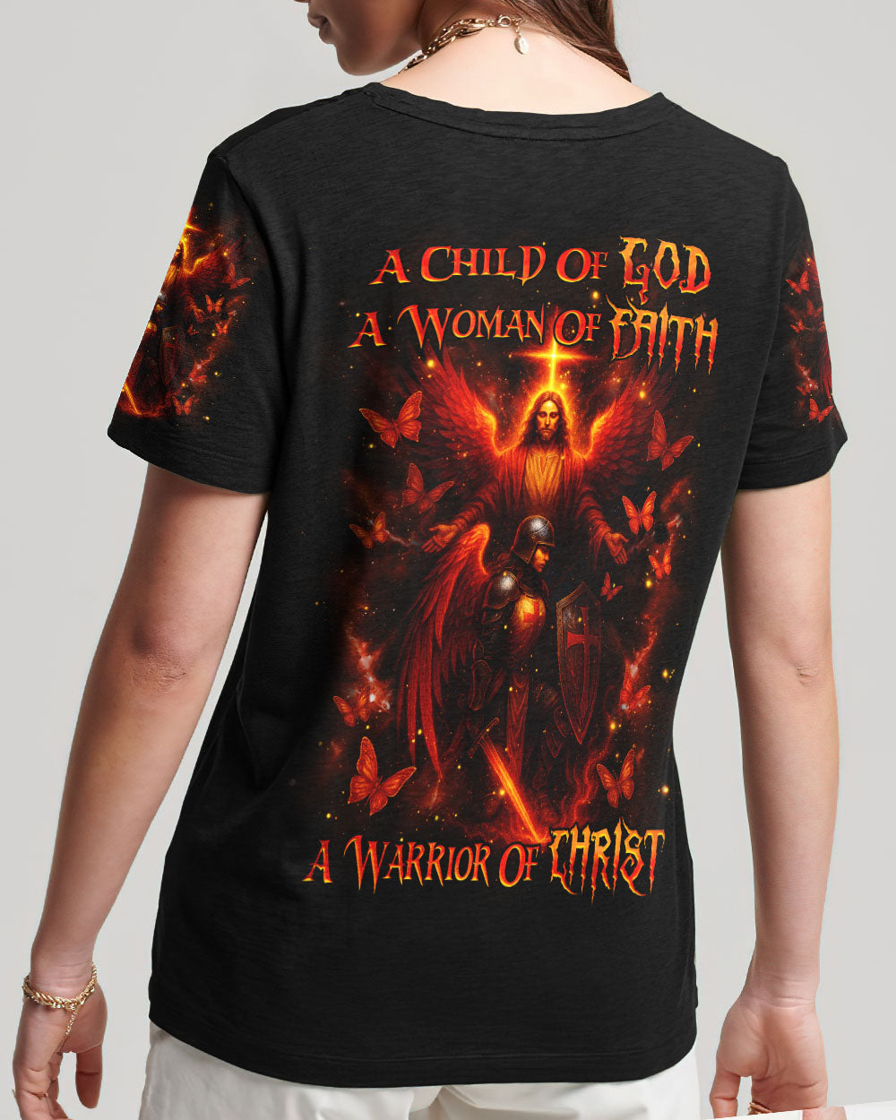 A Child Of God A Woman Of Faith Warrior Women's All Over Print Shirt  - Tlnz2507253