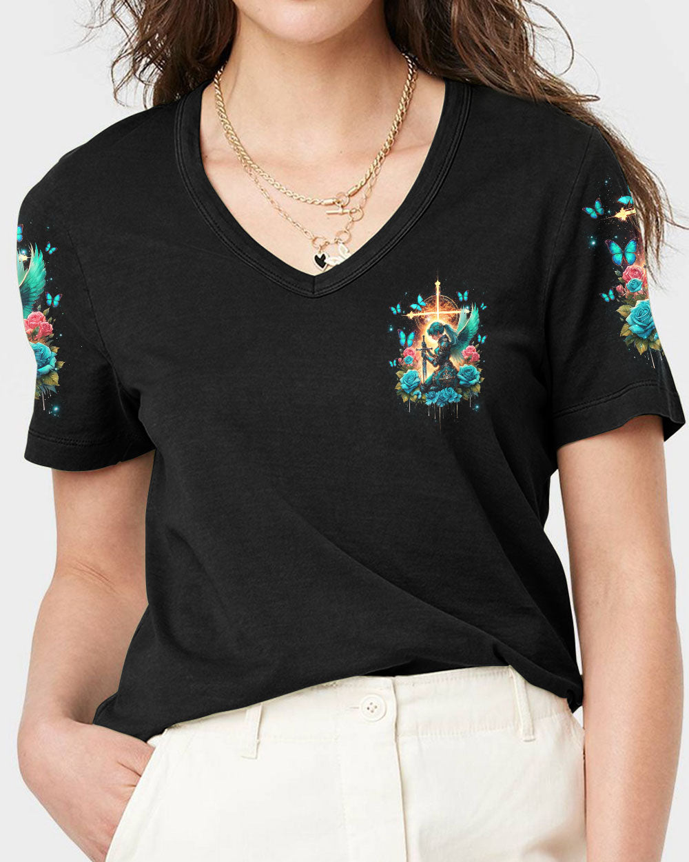 I Believe In God I Believe In Angels Warrior Women's All Over Print Shirt - Tlnz2604245