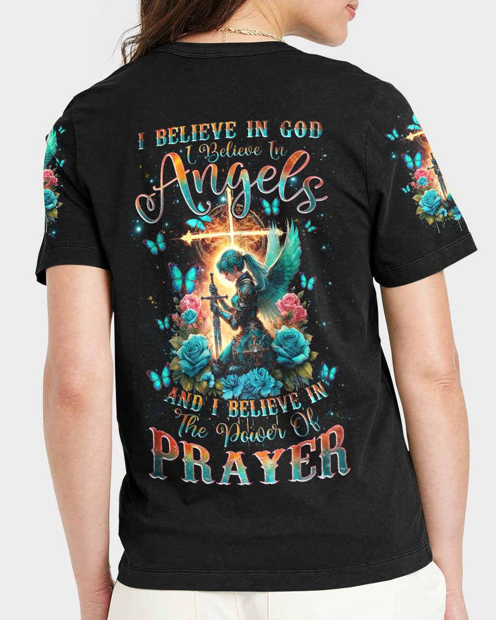 I Believe In God I Believe In Angels Warrior Women's All Over Print Shirt - Tlnz2604245