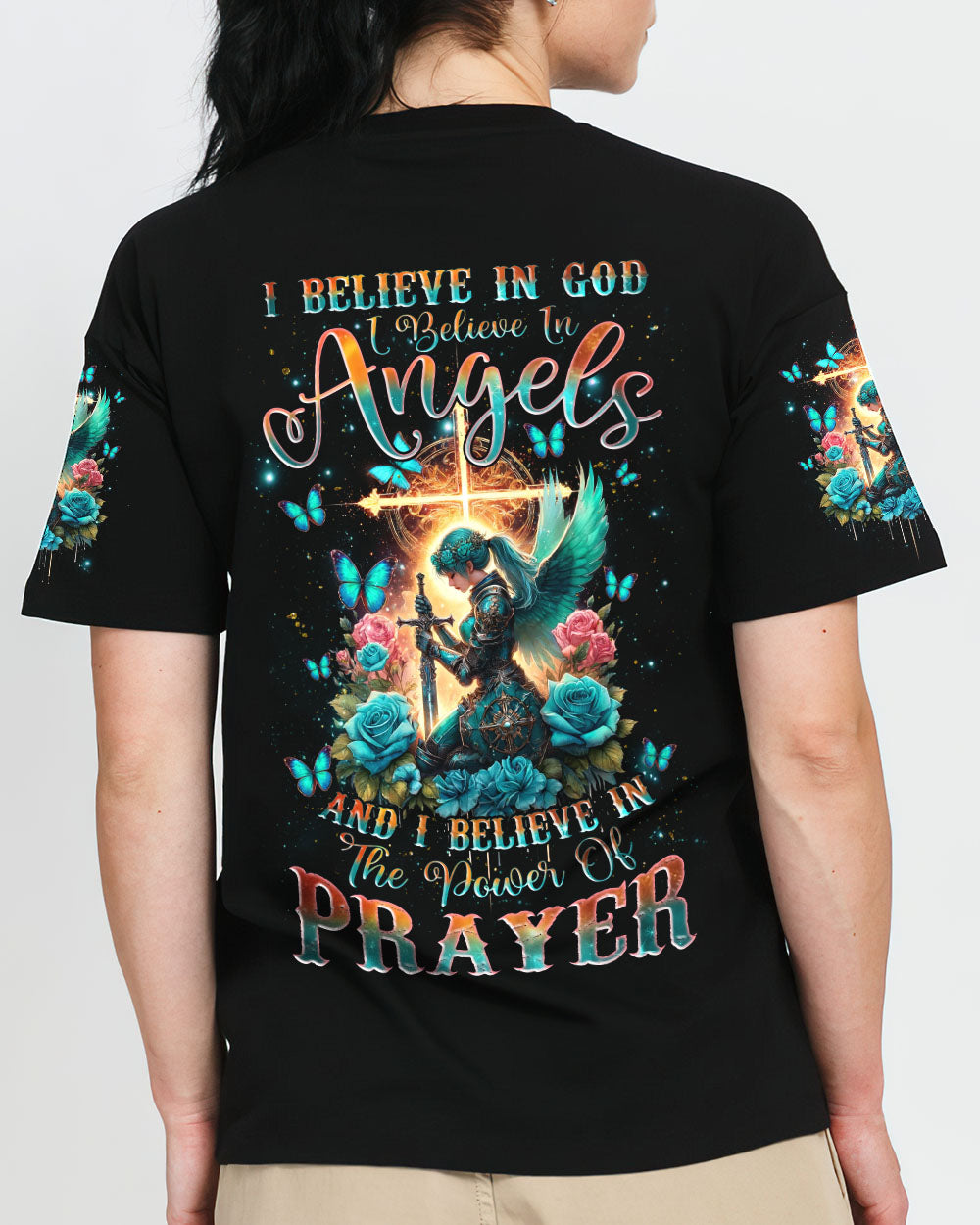 I Believe In God I Believe In Angels Warrior Women's All Over Print Shirt - Tlnz2604245