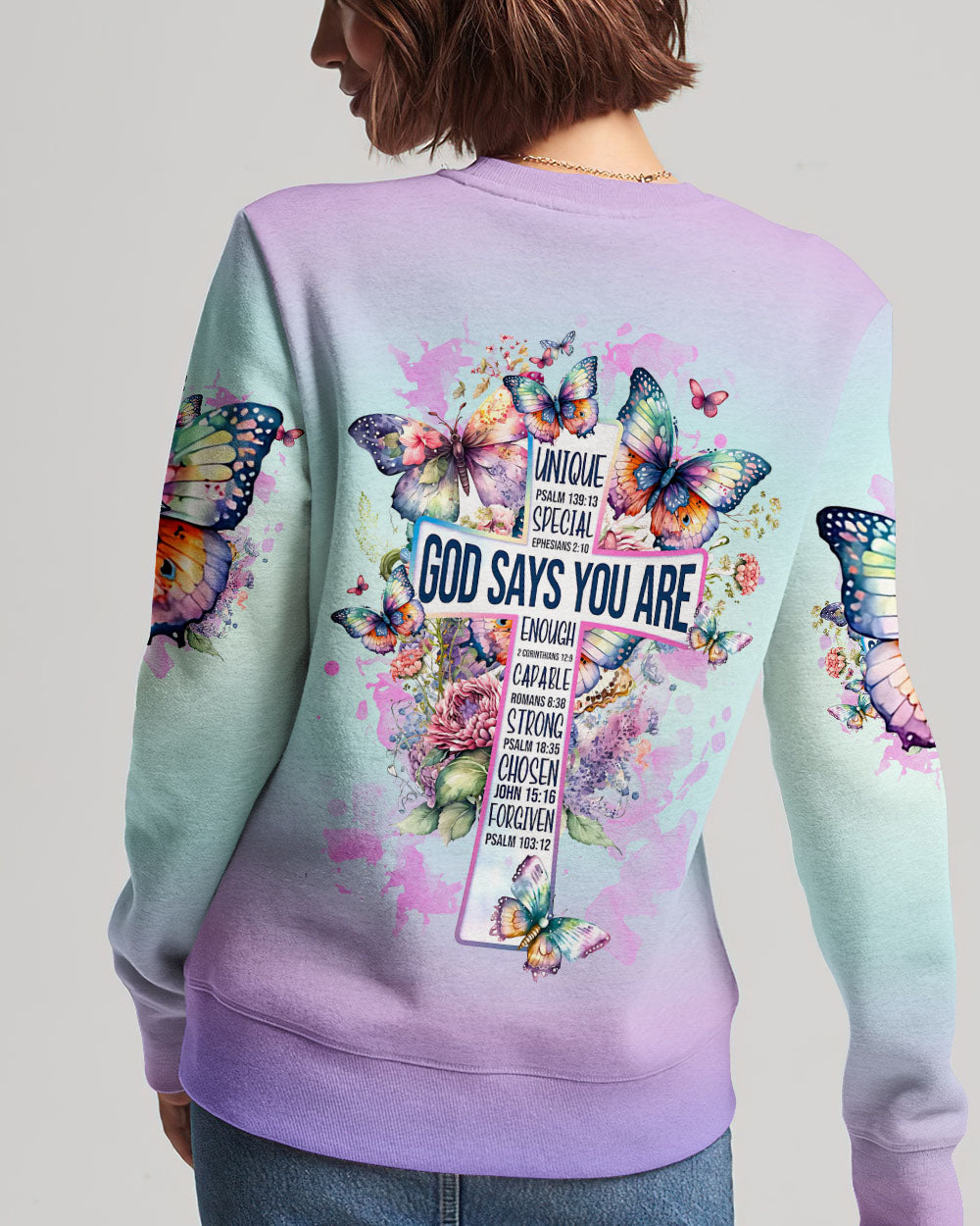 God Says You Are Cross Butterfly Women's All Over Print Shirt - Tlnz2802241