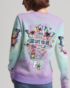 God Says You Are Cross Butterfly Women's All Over Print Shirt - Tlnz2802241