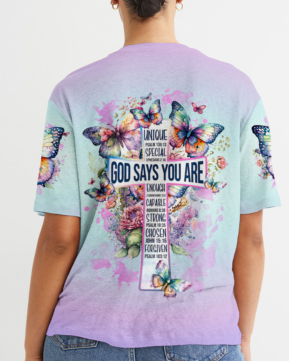 God Says You Are Cross Butterfly Women's All Over Print Shirt - Tlnz2802241