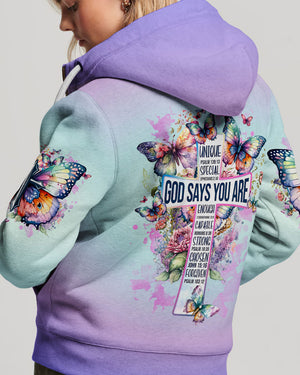 God Says You Are Cross Butterfly Women's All Over Print Shirt - Tlnz2802241