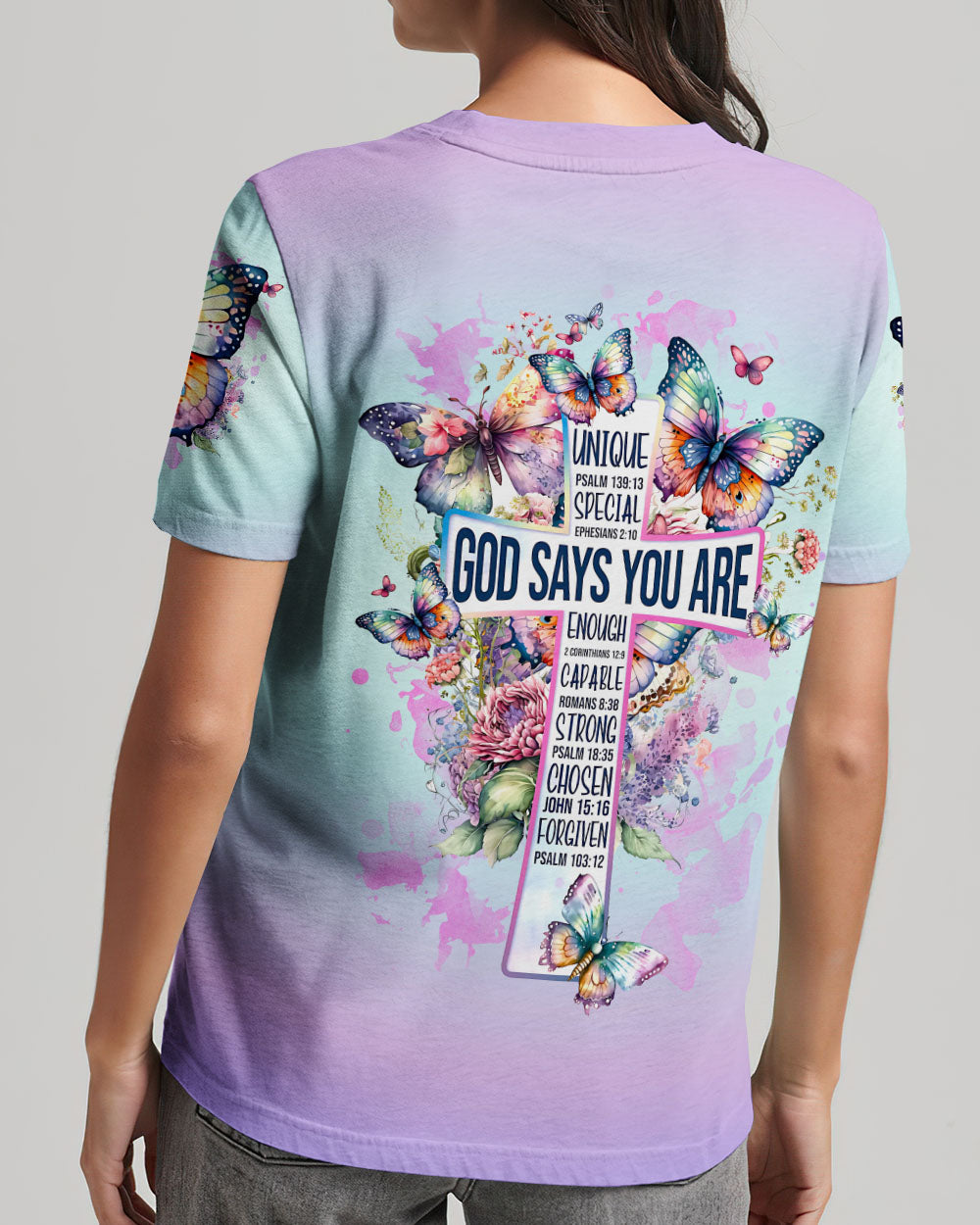 God Says You Are Cross Butterfly Women's All Over Print Shirt - Tlnz2802241