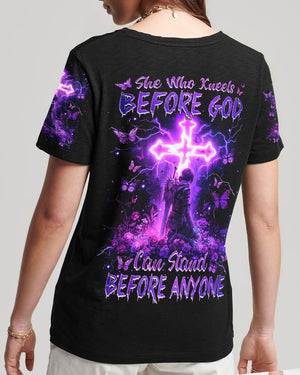 She Who Kneels Before God Warrior Women's All Over Print Shirt - Tlnz2910244