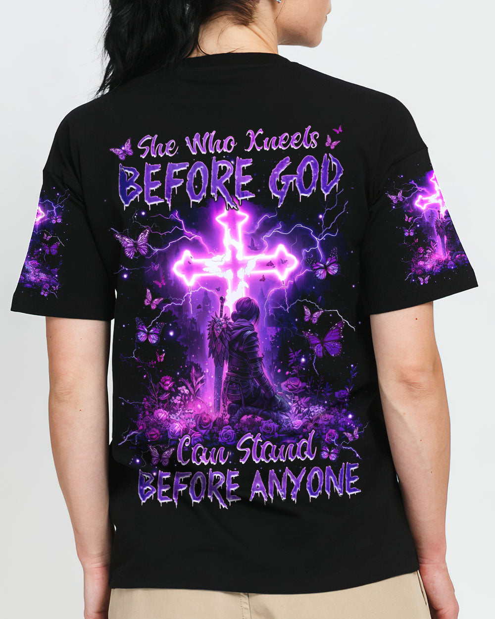 She Who Kneels Before God Warrior Women's All Over Print Shirt - Tlnz2910244