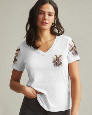 Not All Superheroes Wear Capes Mine Wore A Cross Women's All Over Print Shirt  - Tlpq0211242