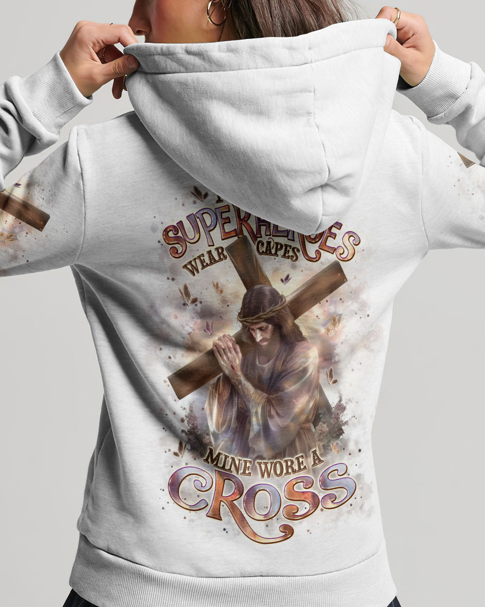Not All Superheroes Wear Capes Mine Wore A Cross Women's All Over Print Shirt  - Tlpq0211242