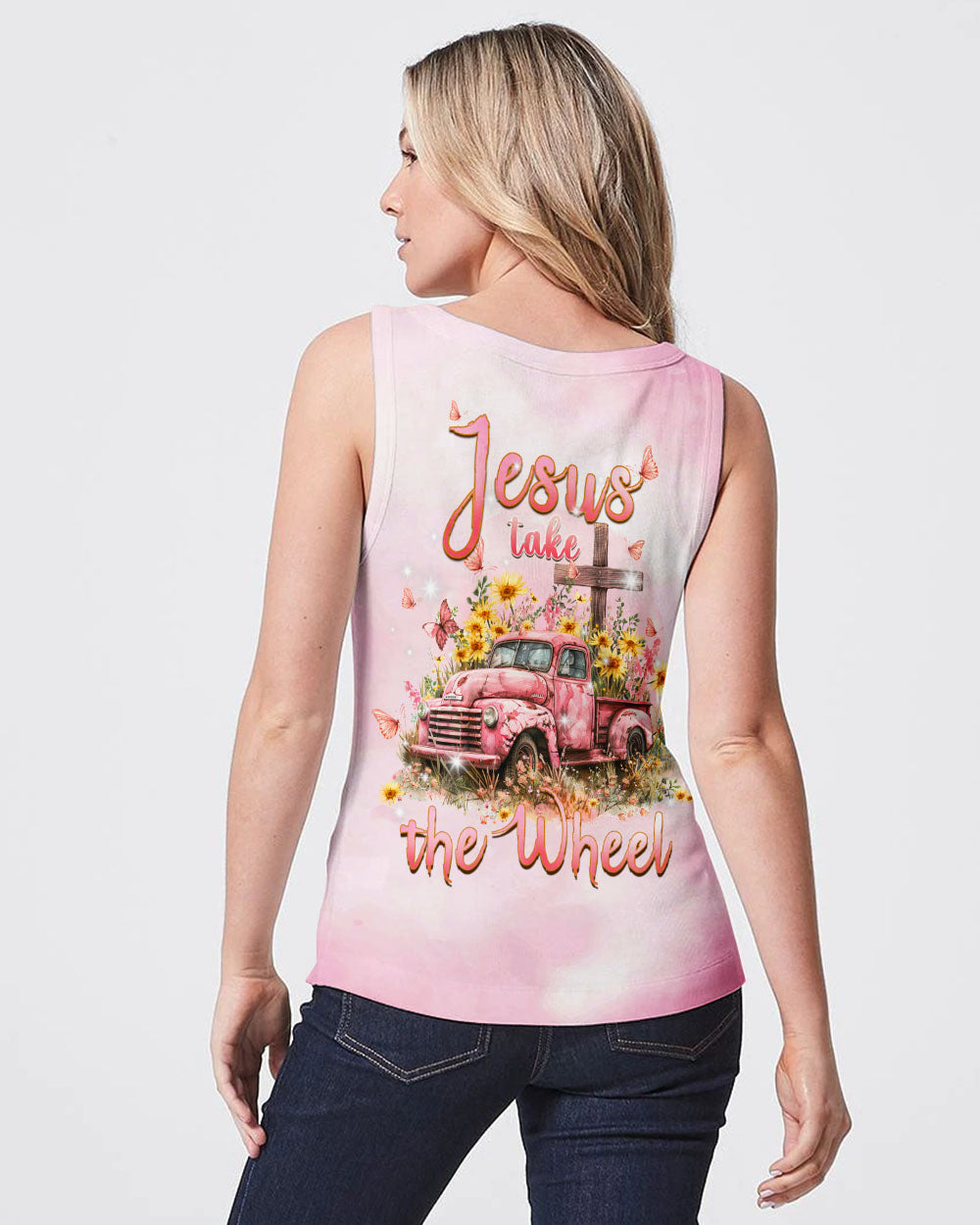 Jesus Take The Wheel Flower Truck Women's All Over Print Shirt - Tlpq0503243