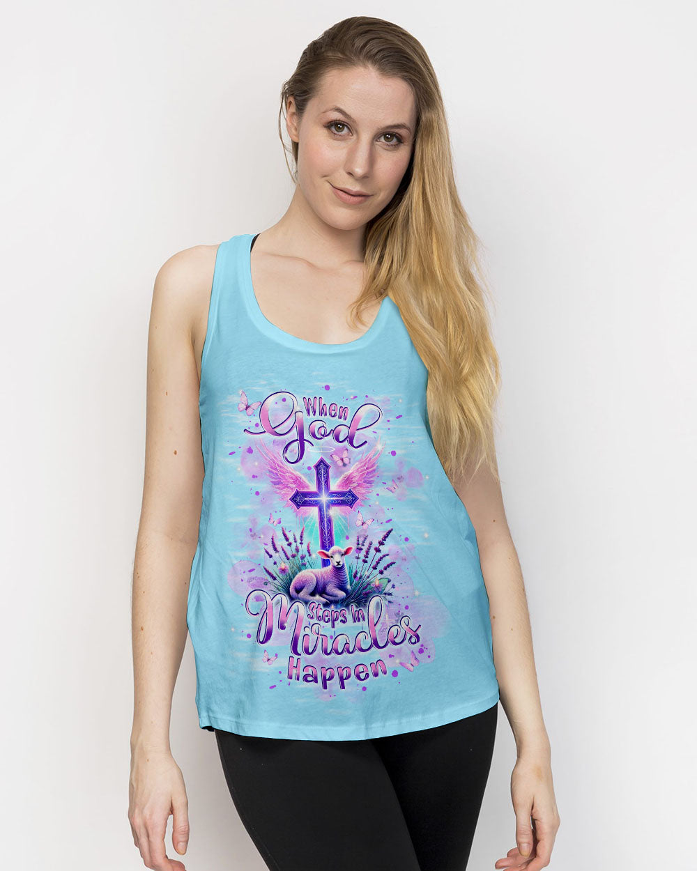 When God Steps In Miracles Happen Lamb Women's All Over Print Shirt - Tlpq2106241