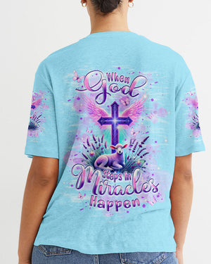 When God Steps In Miracles Happen Lamb Women's All Over Print Shirt - Tlpq2106241