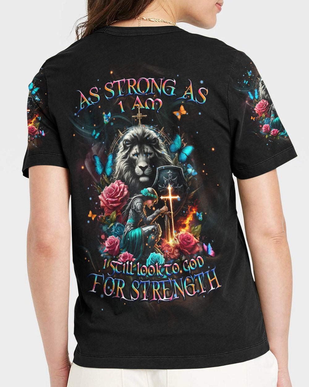 I Still Look To God For Strength Lion Warrior Women's All Over Print Shirt - Tlpq2204244